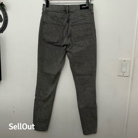 Express Women's High Rise Skinny Gray Denim Jeans Size 6 - Picture 3 of 4